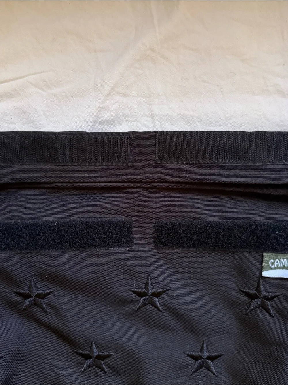 Camper Black Star-Embroidered Roll-Top Pouch